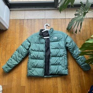 The North Face Reversible Green Puffer Jacket